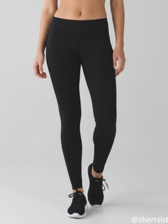 lululemon athletica Pants - Lululemon Wunder Under Pant Full Length Mid Rise 30" Luon Black Leggings 4